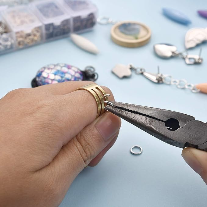 LANBEIDE 2296Pcs Jump Rings Silver Plated Jewelry Connectors Chain Links 3mm 4mm 5mm 6mm 7mm 8mm 10mm Box Set Open Jump Rings for Necklace Repair