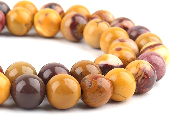 Natural Stone Beads for Jewelry Making - 6mm Gemstone Round Beads for Bracelets(58-60pcs, Mookaite Gem)