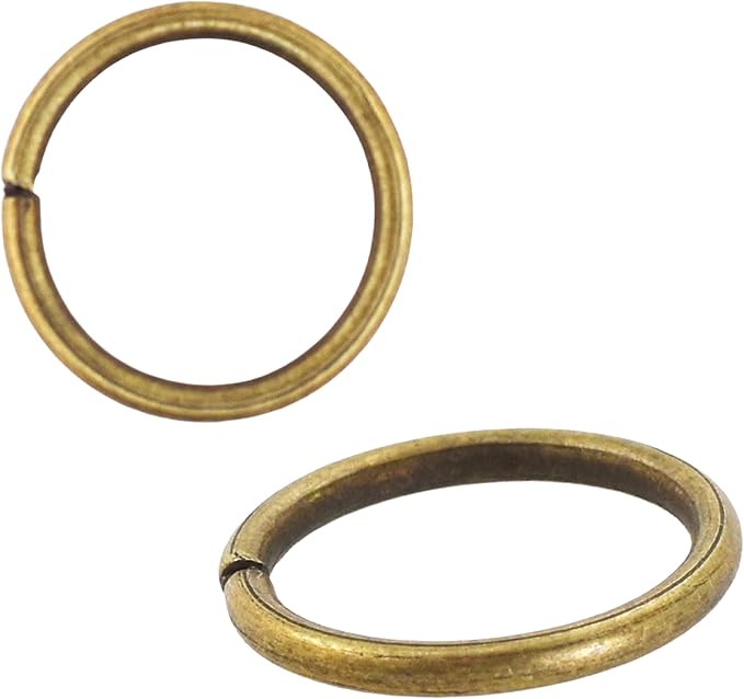 Mandala Crafts Assorted Jump Rings for Jewelry Making, 1200 PCs, 4-10mm, Antique Brass