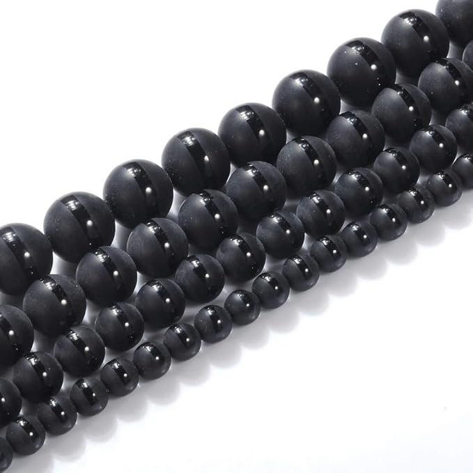6mm Natural Agate Line Gemstone Round Loose Beads Crystal Stone Bracelet Necklace Accessories Crafts for Jewelry Making DIY,1 Strand 15"