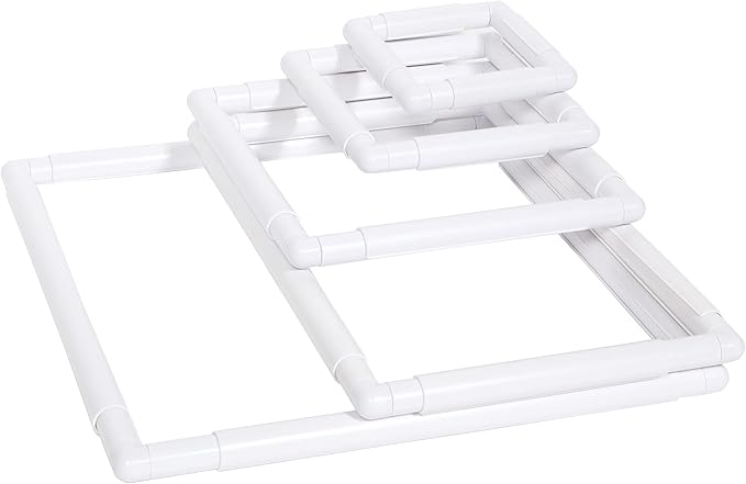 17 x 11" plastic cross stitch frame square embroidery hoop white diy sewing tools sewing hoop handhold craft clip embroidery snap frame hoop for cross stitching quilting (17 x 11")