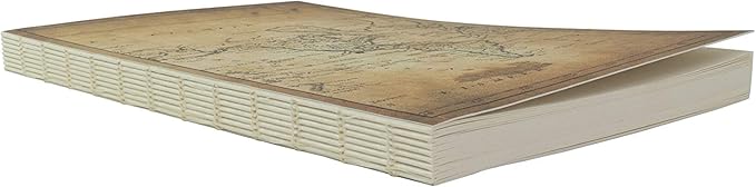 LayFlat Sketchbook - 5.5 x 8.25 Inches - Old World Map Blank Note Book, 64 Sheets, Thick 100gsm Paper