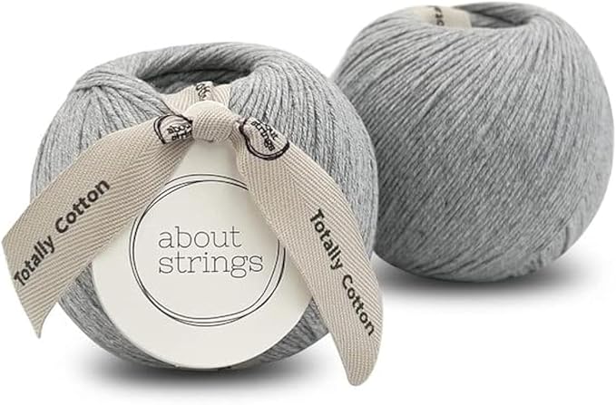 About Strings Totally Cotton Yarn - GOTS Certified Organic DK Weight - Luxuriously Soft, No Splitting - Perfect for Baby, Amigurumi, Knitting & Crochet - (200g/468 Yards) 100g/Ball (Earl)