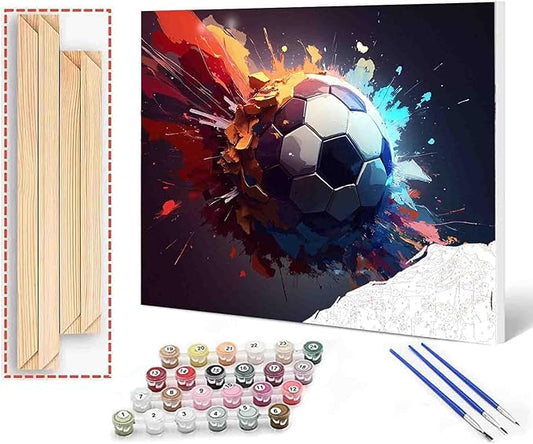 DIY Paint by Numbers for Adults Kids Soccer Fire Paint by Numbers DIY Painting Acrylic Paint by Numbers Painting Kit Home Wall Living Room Bedroom Decoration,16X20 Inch DIY Frame Abstract paint