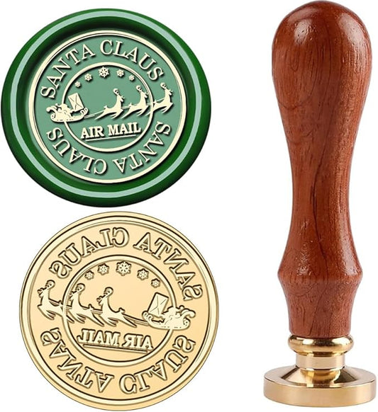WUERLIN Christmas Wax Seal Stamp,Santa Claus Wax Seal Stamp with Deep Engrave Great for Decoration Christmas Cards New Year Envelopes Sealing (Santa Claus)