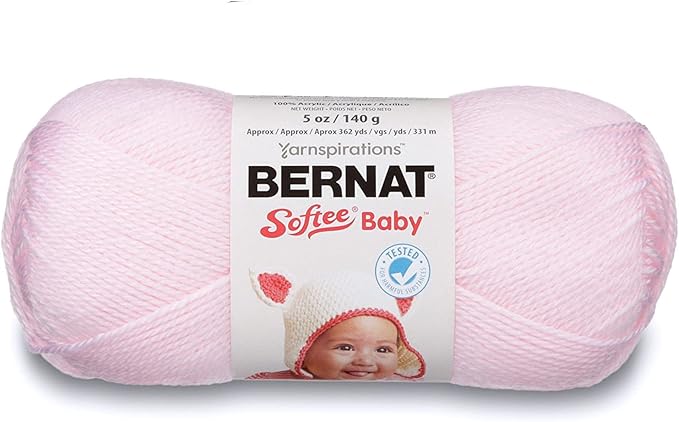 Bernat Softee Baby Pink Yarn - 3 Pack of 141g/5oz - Acrylic - 3 DK (Light) - 362 Yards - Knitting/Crochet