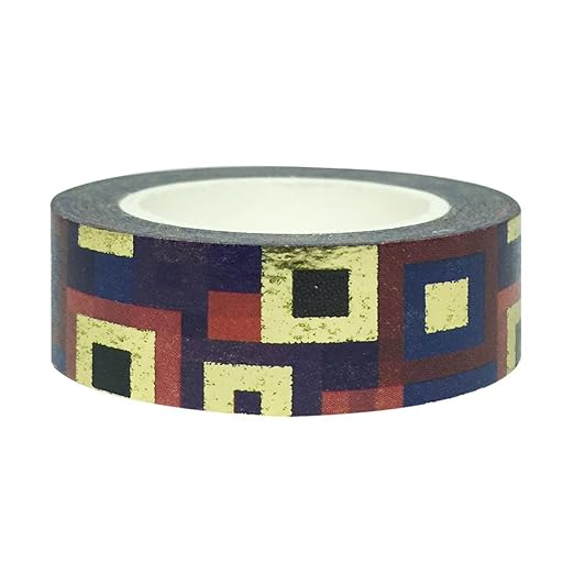 Wrapables Colorful Washi Masking Tape, Mystery Magic Squares