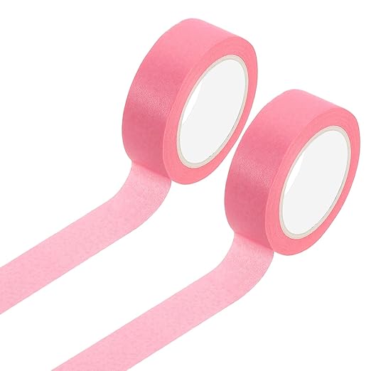 uxcell 2 Rolls Colored Washi Tape, 11 Yards x 0.6" Colored Masking Tape Painters Tape, Decorative Masking Tape for Arts & Crafts Labeling DIY Scrapbooking Gift Wrapping, Pink