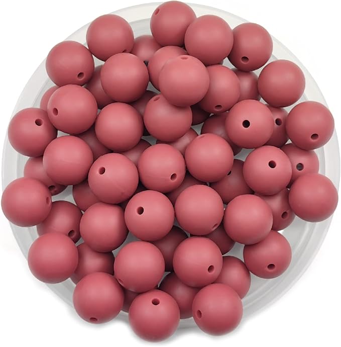 100Pcs 9mm Round Rubber Silicone Bead Bulk Loose Beads Gorgeous Making Kit for Keychain Tassels Necklace Bracelet Jewelry DIY Crafts Making