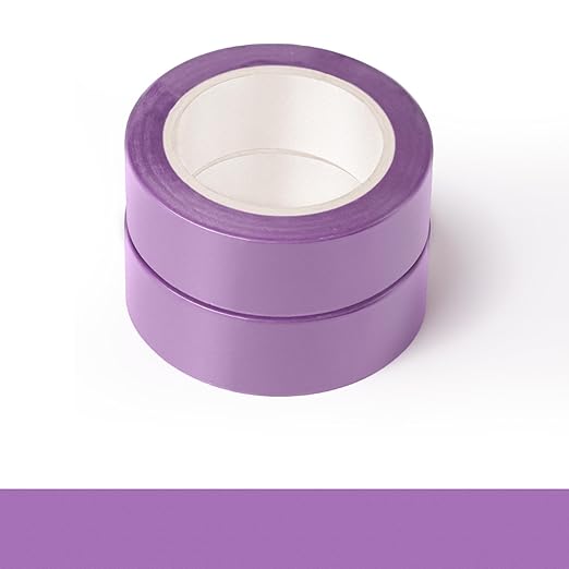 2Pack Purple Washi Tapes, Self-Adhesive Decorative Masking Tape, Decor Journals Scrapbooks Planners DIY Crafts Gift