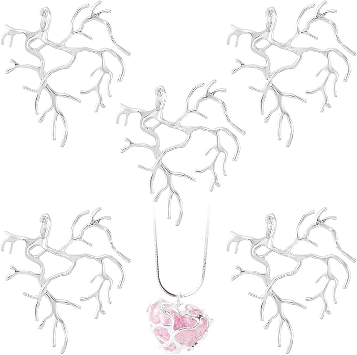 Branch Shape Blanks, Adjustable Claw Pendant Trays, Hypoallergenic Brass Branch Prong Pendant Bezels for Jewelry Making Bracelet Earrings Necklace DIY Crafts