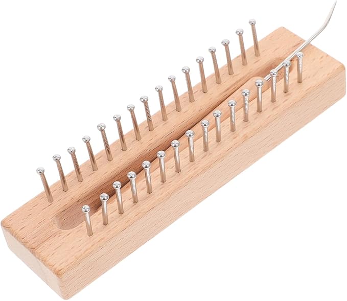 COHEALI Wooden Loom Kit - Solid Beech Knitting Loom with Crochet Hook for Chunky Blanket & Scarf Manual Knitting - Telar Rectangular para Tejer