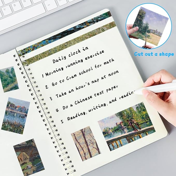6x6" 160gsm Cardstock Single Sided Scrapbooking 24 Papers Pad Vintage Decoupage Scrapbook Kit Patterned Paper Junk Journal Supplies Journaling Supply Scrap Paper Crafting. Famous Paintings