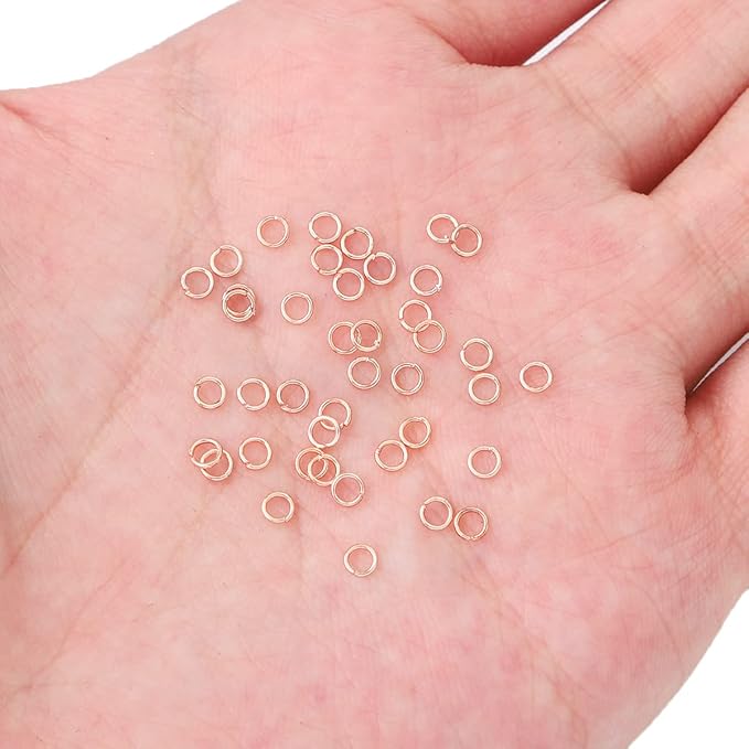 Rose Gold Plated Jump Rings Non Tarnish 3mm 1200pcs for Jewelry Making Findings