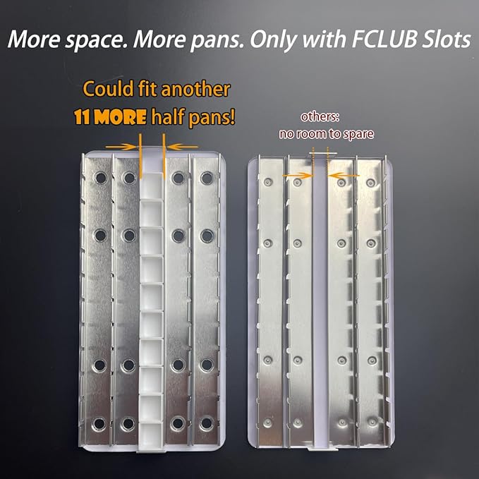 FCLUB Empty Watercolor Tins Palette Paint Case Large Watercolor Palette Box Metal Tin - Will Hold 48 Half Pans or 28 Full Pans