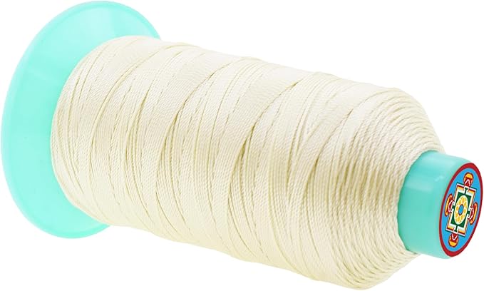 Mandala Crafts Size 138 420D T135 Bonded Nylon Thread - Ivory 1250 YDs Tex 135 Heavy Duty Sewing Threads for Leather, Jeans, Weaving, Outdoor Marine Upholstery