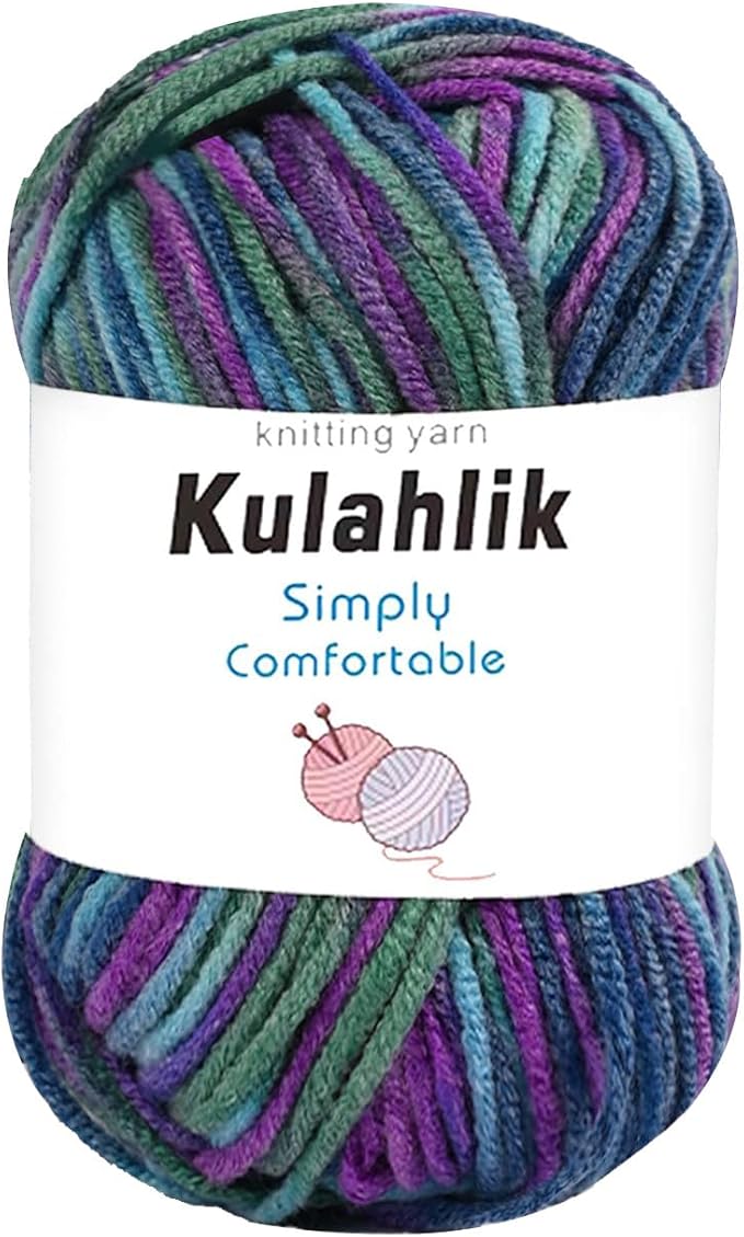 50g(1x50g) Acrylic Yarn for Crocheting and Knitting, Colorful Gradient Yarn Thread, 1 Rolls Skeins, Multicolor Hilo Acrílico, Perfect for DIY Crafts Project
