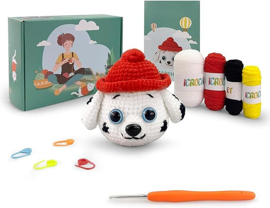 Crochet Kit for Beginners Adults -Animals Start Crotcheting - Perfect Amigurumi Knitting Learn to Kit for Adult with Stitch by Stitch Video Tutorials,Holiday Christmas Gift.