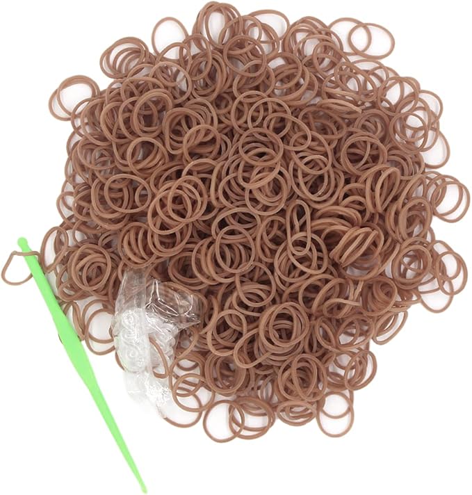 Salome Idea 3000Pcs Loom Rubber Bands Refill Kit, Includes 75 S-Clips & 5 Hooks, Premium Rubber Band Bracelet Making Supplies for Kids DIY Crafting Gift (Coffe)