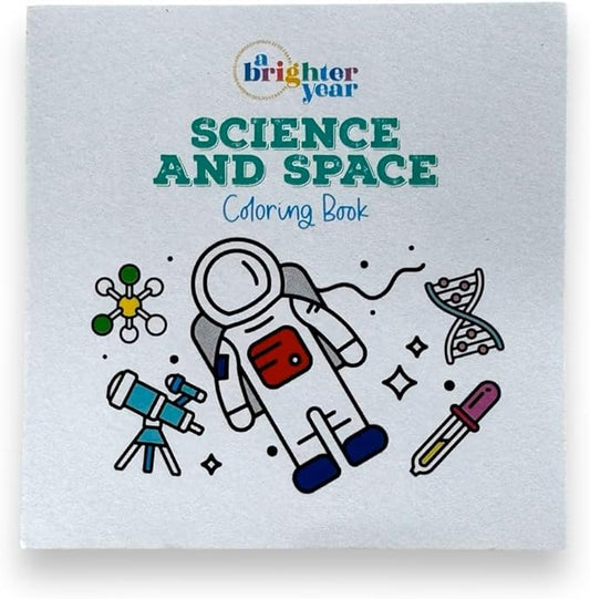 A Brighter Year The Original Adult Mini Coloring Book - Science & Space Edition - 3” x 3” Pocket Size, 50 Pages, Lay Flat Binding, Thick Paper, No Bleeding - Stress/Anxiety Relief - Travel & Gift