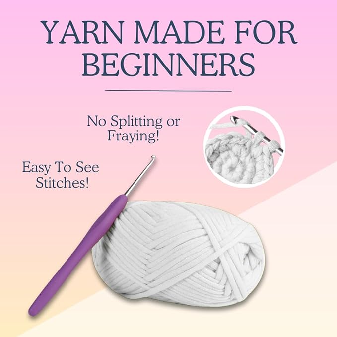 KelliDream Learn to Crochet Kit for Beginner Adults with Magic Circle Tool; Step-by-Step Video Tutorials; All Supplies to Make Cute Amigurumi (Bunny)
