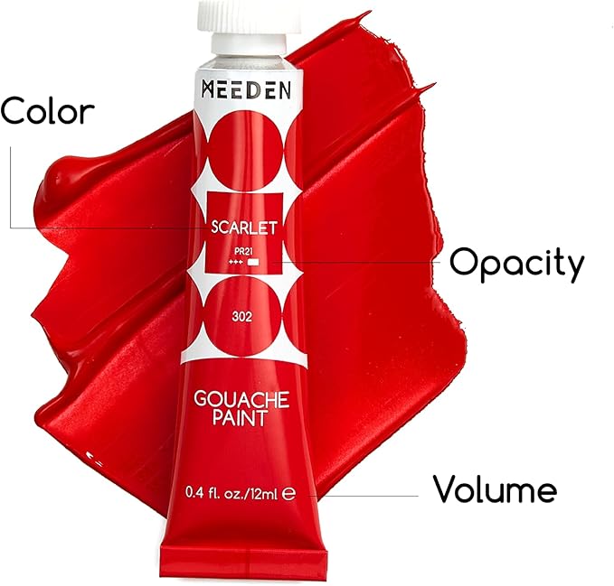 MEEDEN Gouache Paint Set, Non-Toxic 24 x 12ml/0.4oz Water-Based Gouache Tubes Paints for Canvas & Paper, Art Supplies for Artist, Adults, Beginners