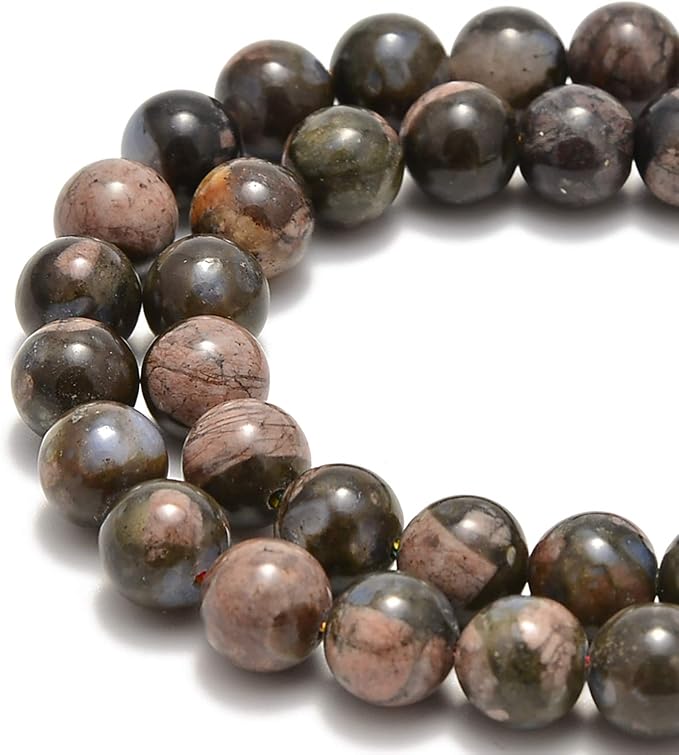 60pcs 6mm Natural Llanite(Que Sera) Gemstone Round Spacer Loose Stone Beads for Jewelry Making 15.5" 1 Strand (Llanite(Que Sera), 6mm 60 Beads)