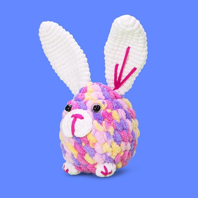 NestledCrafts Crochet Rabbit Kit for Beginners – All-in-One Amigurumi Crochet Kit with Yarn, Hook, Stuffing, and Step-by-Step Video Tutorials, Perfect for Kids & Adults