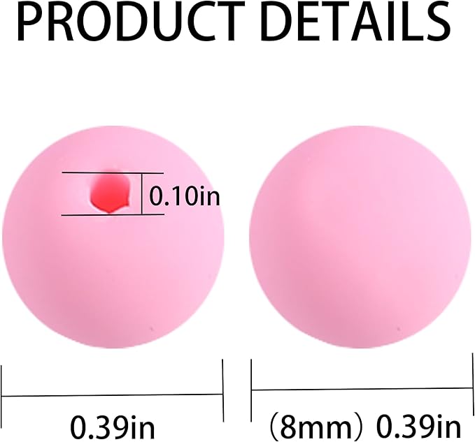 200Pcs Pink Clay Beads for Bracelets Making, 8mm Round Beads for DIY Necklace Earring Making Kit