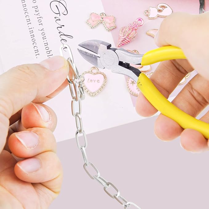 tiggell 20pcs Chain Bracelets Kit Alloy Link with Lobster Clasps for Christmas DIY Women Jewelry Findings Bracelet Making (Silver)