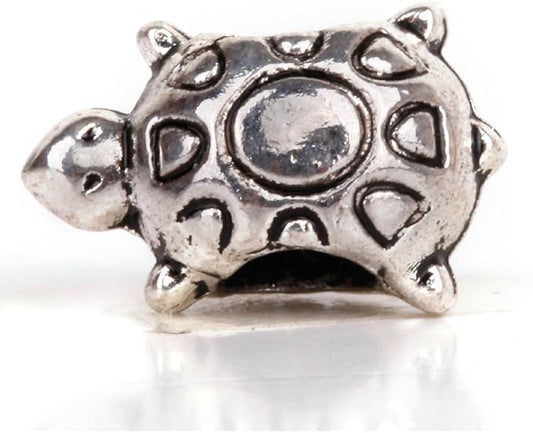 RUBYCA 50pcs Tibetan Silver Tone Spacer Beads Fit European Charms Bracelet Turtle Sun Shell