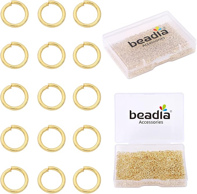 14K Gold Plated Jump Rings Non Tarnish 3mm 1200pcs for Jewelry Making Findings