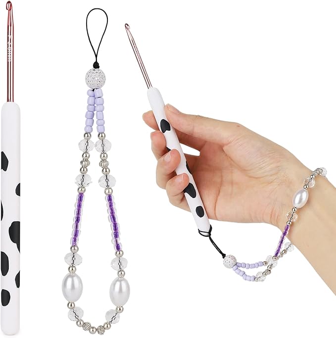 Coopay Crochet Hooks, Crochet Hook with Soft Polymer Clay Handle and Attached Bracelet - Stylish & Practical - 3.5mm (E-4)