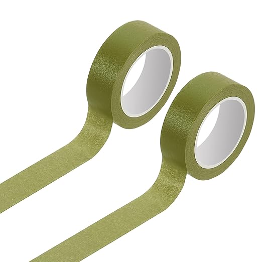uxcell 2 Rolls Colored Washi Tape, 11 Yards x 0.6" Colored Masking Tape Painters Tape, Decorative Masking Tape for Arts & Crafts Labeling DIY Scrapbooking Gift Wrapping, Dark Green