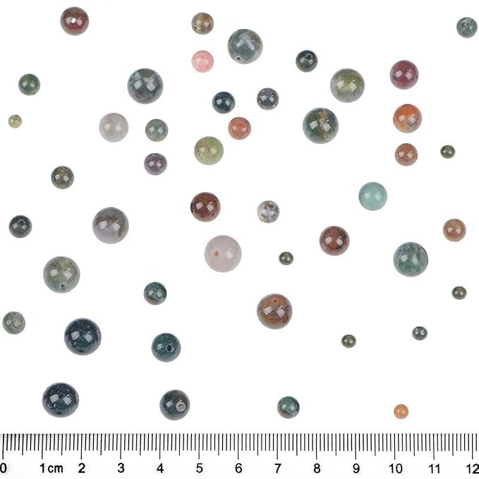 bymitel 8mm natural indian agate round beads gemstones genuine with 140pcs diy jewelry making unisex (8mm 140pcs, indian agate)