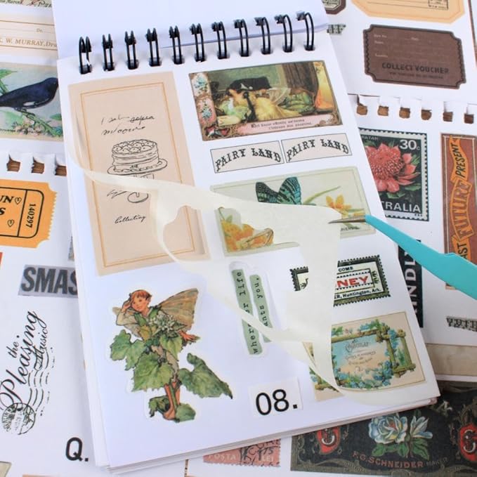 532PCS Vintage Stickers for Scrapbooking, 50 Sheets Precut Washi Stickers Book for Journaling, Scrap Book Ephemera for Junk Journal Supplies, Scrapbooking, Bujo, Collage, Crafts Arts