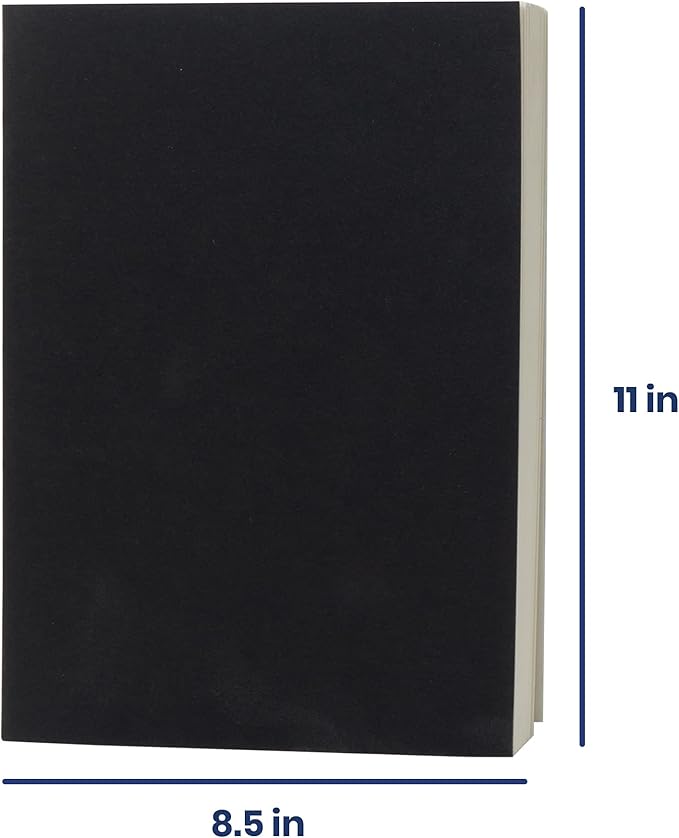 LayFlat Sketchbook - 8.27 x 11 Inches - Black Blank Note Book, 64 Sheets, Thick 100gsm Paper, for Drawing, Sketching, and journaling