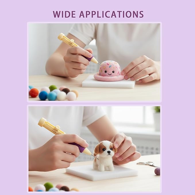 Needle Punch Kit, Adjustable Needle Length Embroidery Needle Punch with 3 Sizes, Embroidery Stitching Punch Needles Set for Adults Beginner