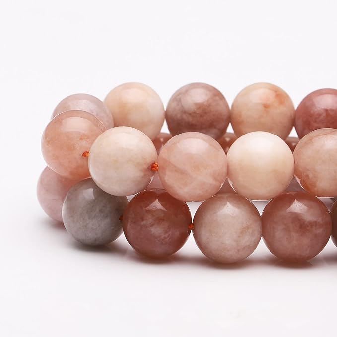 youngbling natural gemstone beads for jewelry making,6mm sunstone polished round smooth stone beads for bracelet necklace 15 inch