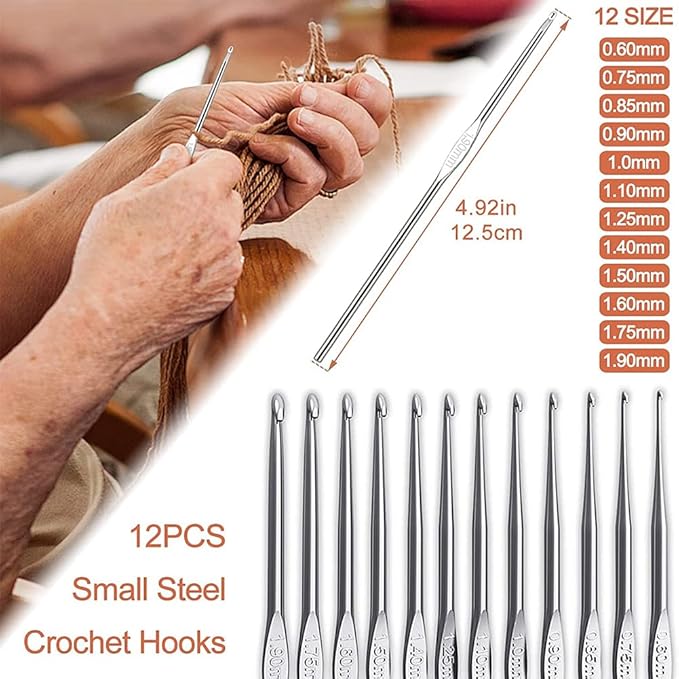 Katech 85 pcs Crochet Hooks Kit Knitting Accessories with Crochet Case, Small Sizes Crochet Hooks for Knitting Lace Yarn, Colorful Ergonomic Crochet Needles Set for Making Sweater, Bag and Hat (Green)