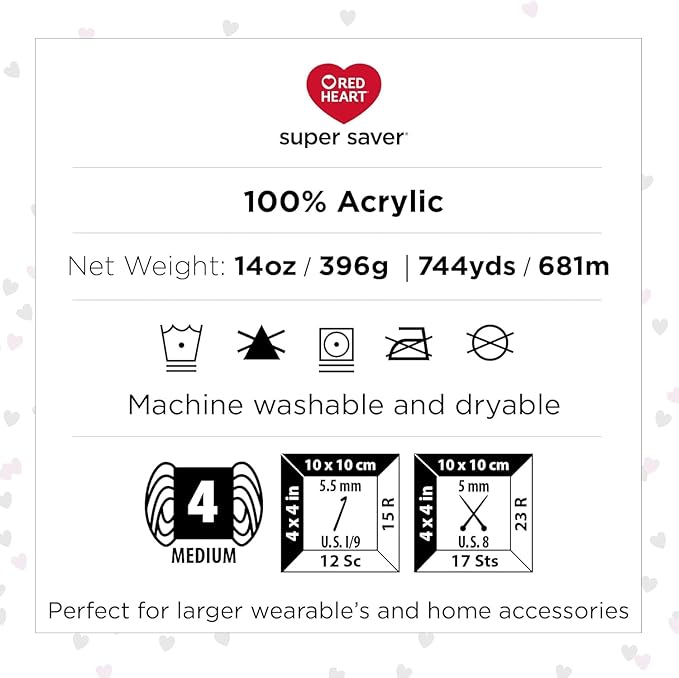RED HEART E302 Super Saver Jumbo Yarn, Wildflower