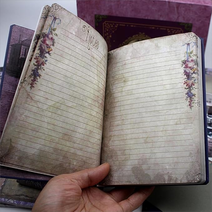 Diuhofart Ultimate Vintage Scrapbook Supplies & Junk Journal Kit - A6 Retro Notebook, Aesthetic Stationery Supplies, Craft Gift Set for Women, Perfect for Journaling & Scrapbooking