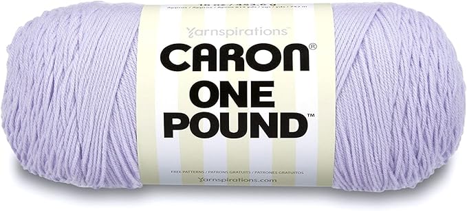 Caron One Pound Lilac Yarn - 2 Pack of 454g/16oz - Acrylic - 4 Medium (Worsted) - 812 Yards - Knitting/Crochet