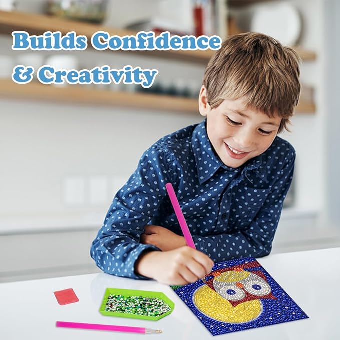 Labeol Diamond Art Kits for Kids Crafts for Girls Ages 6-8-10-12 Easy to DIY Creative Diamond Art Sticker Craft by Numbers Kits for Kids and Adult Beginners (Elegant)
