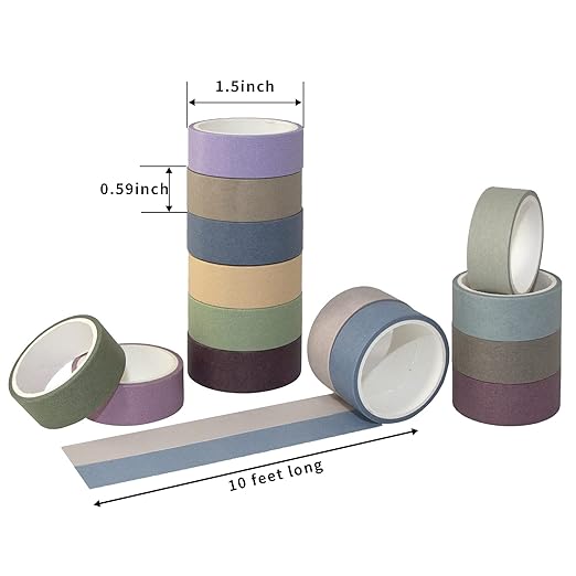 Mooker 20 Rolls Washi Tape Set, Colored Masking Tape, Decorative Nature Colored Tapes for Arts, DIY Crafts, Bullet Journals, Scrapbooking - 15mm Wide