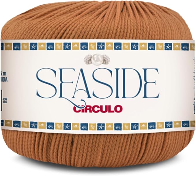 CIRCULO Seaside Yarn, Perfect for Beachwear, Bikinis & Cover-Ups, Quick-Drying & Lightweight, Fingering Weight, 100% Polyamide, 180.4 yds, 50g (7370 - Caramel)