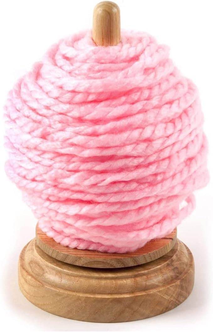 AnNafi® Wood Yarn Holder for Crocheting & Knitting Twirling Mechanism | Classic Wooden Spinner & Thread Holder | Knitting Embroidery Tools | Craft & Sewing Supplies | Yarn Organising Tool for Granny