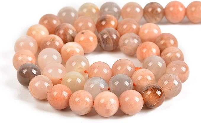 60pcs 6mm Natural Mixedcolor Sunstone Gemstone Round Spacer Loose Stone Beads for Jewelry Making 15.5" 1 Strand (Mixedcolor Sunstone, 6mm 60Beads)