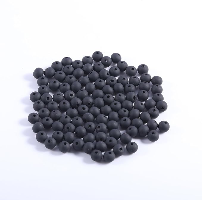 250Pcs Black Clay Beads for Bracelets Making, 6mm Round Beads for DIY Necklace Earring Making Kit