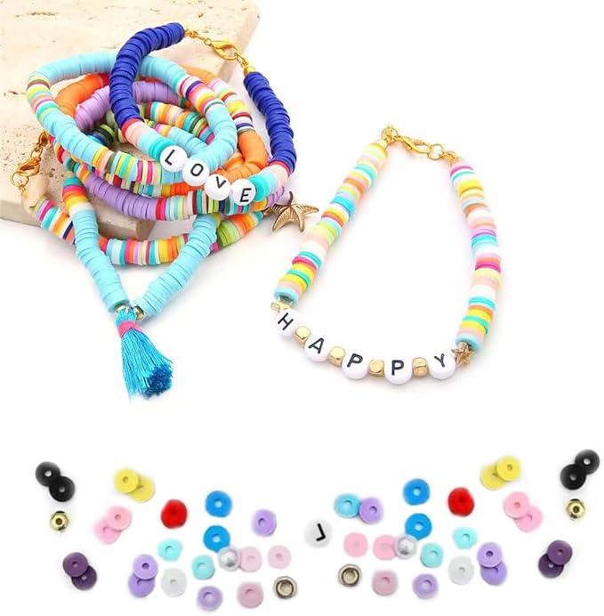 2000pcs Yellow Clay Beads for Bracelets Making - Heishi Polymer Flat Disc Spacer Clay Bead for Jewelry Earring DIY Crafts 6mm